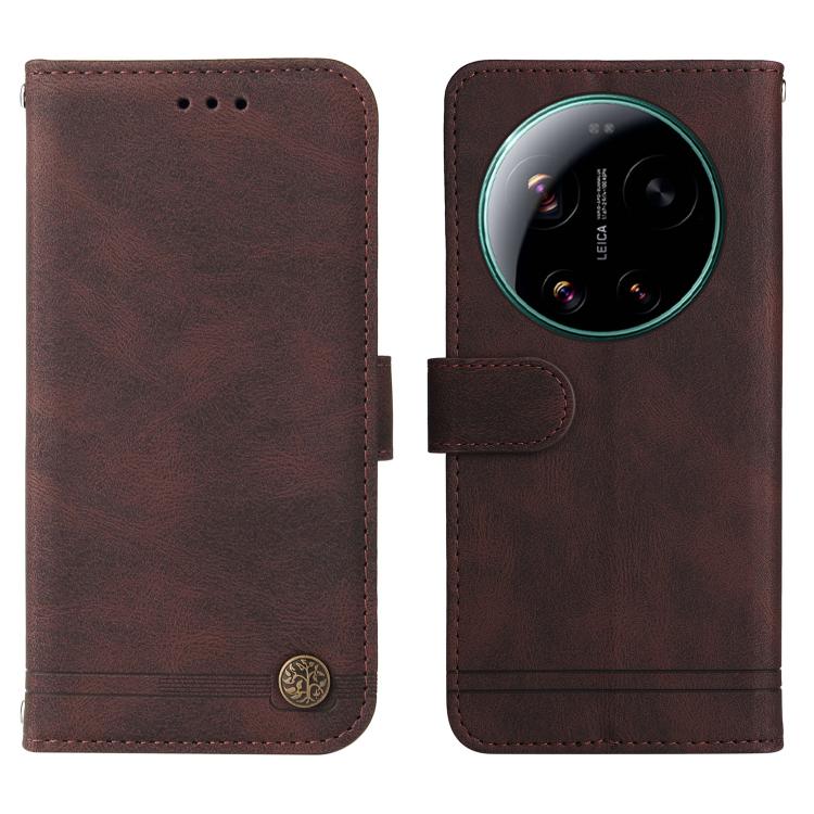For Xiaomi 17 Ultra Skin Feel Life Tree Metal Button Leather Phone Case