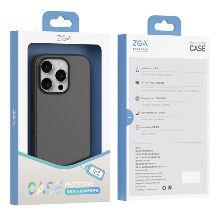 For iPhone 16 ZGA Colorful Liquid Silicone Magsafe Phone Case