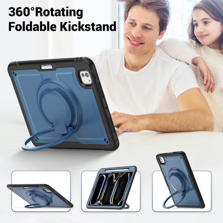 For iPad Pro 11 2025 / 2024 Honeycomb Hybrid Tablet Case with Handle Holder & Strap
