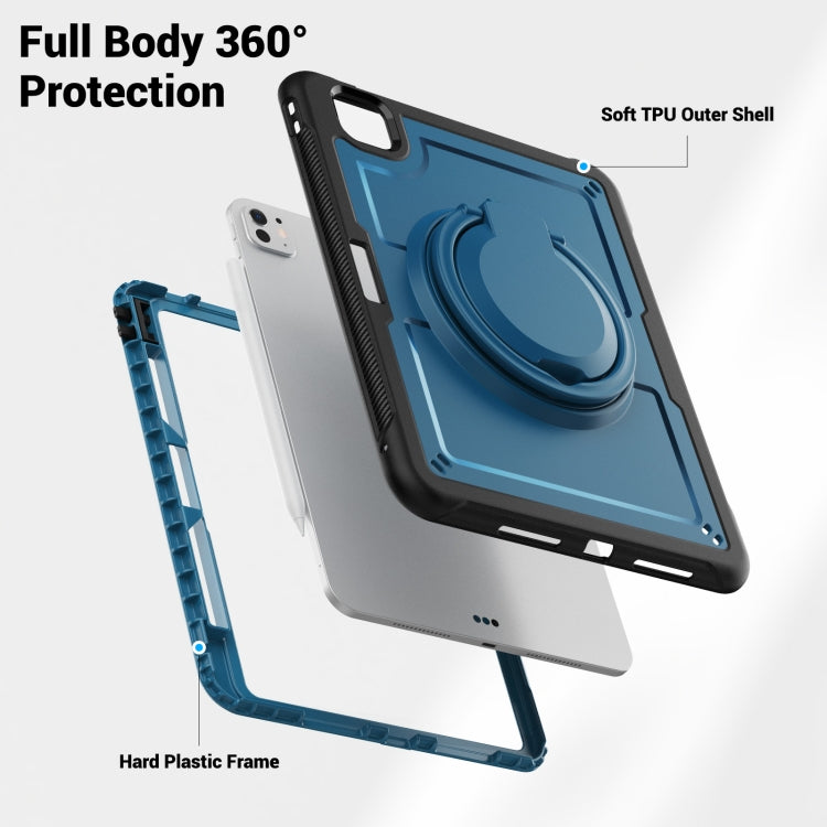 For iPad Pro 11 2025 / 2024 Honeycomb Hybrid Tablet Case with Handle Holder & Strap