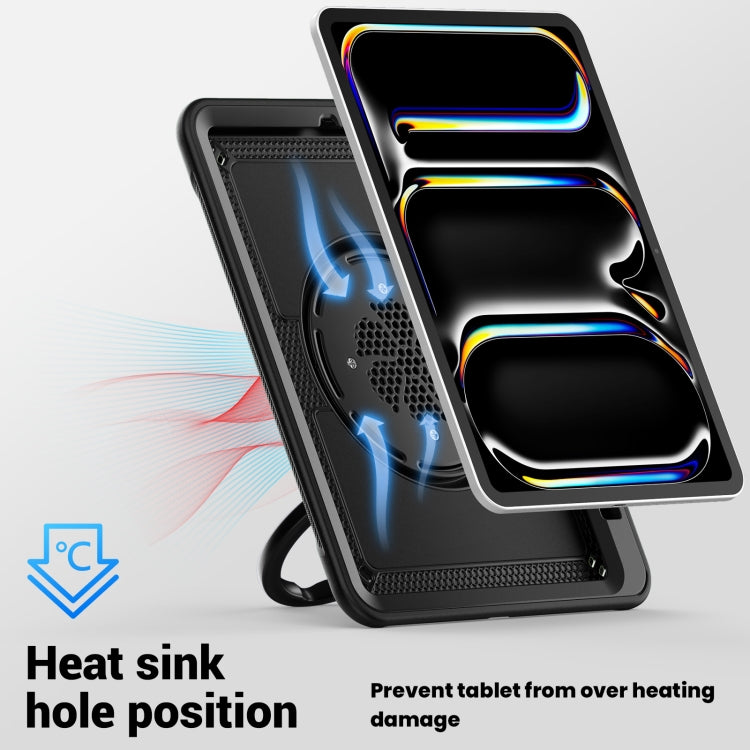 For iPad Pro 11 2025 / 2024 Honeycomb Hybrid Tablet Case with Handle Holder & Strap