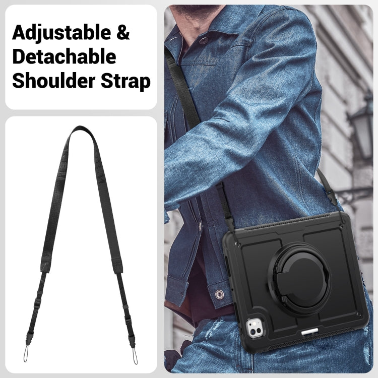 For iPad Pro 11 2025 / 2024 Honeycomb Hybrid Tablet Case with Handle Holder & Strap