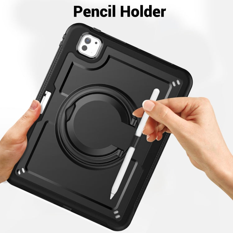 For iPad Pro 11 2025 / 2024 Honeycomb Hybrid Tablet Case with Handle Holder & Strap