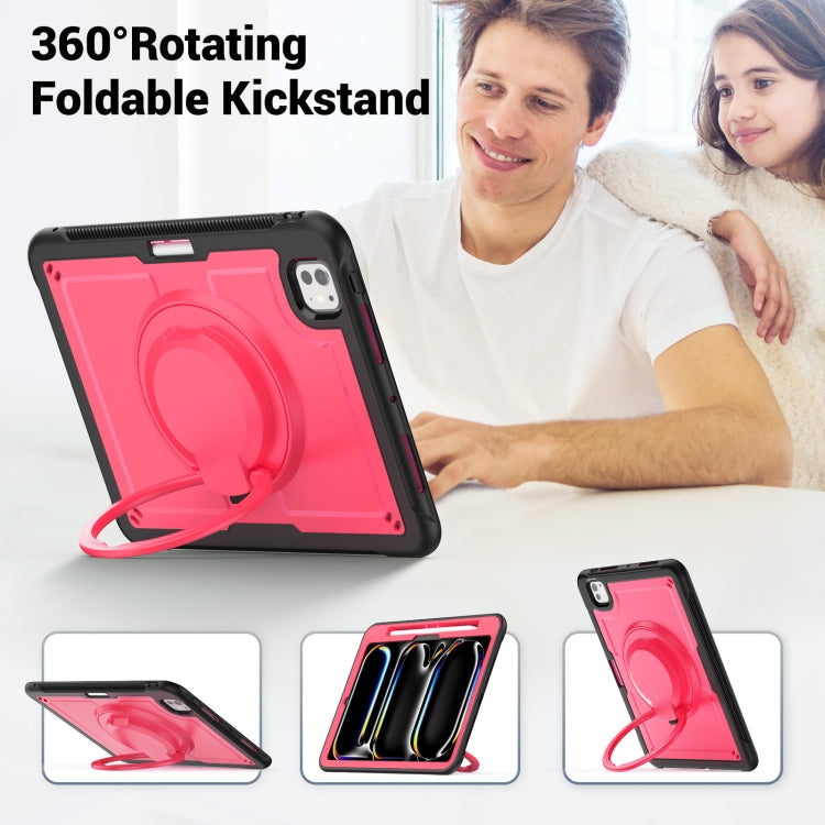 For iPad Pro 11 2025 / 2024 Honeycomb Hybrid Tablet Case with Handle Holder & Strap