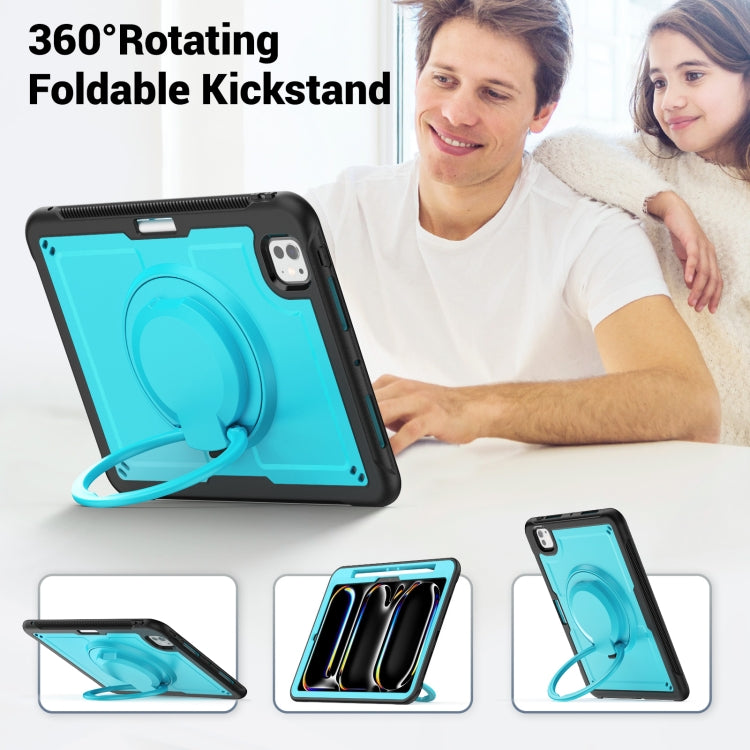For iPad Pro 11 2025 / 2024 Honeycomb Hybrid Tablet Case with Handle Holder & Strap