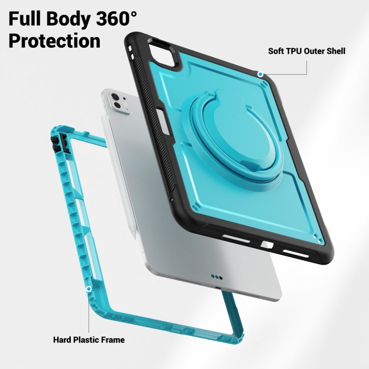 For iPad Pro 11 2025 / 2024 Honeycomb Hybrid Tablet Case with Handle Holder & Strap