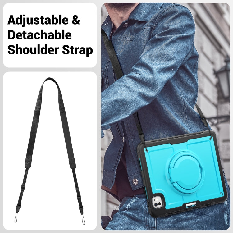 For iPad Pro 11 2025 / 2024 Honeycomb Hybrid Tablet Case with Handle Holder & Strap