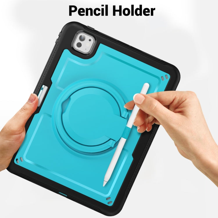 For iPad Pro 11 2025 / 2024 Honeycomb Hybrid Tablet Case with Handle Holder & Strap