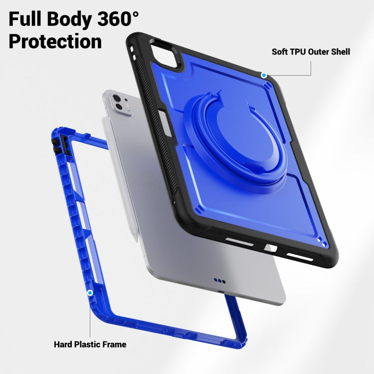 For iPad Pro 11 2025 / 2024 Honeycomb Hybrid Tablet Case with Handle Holder & Strap