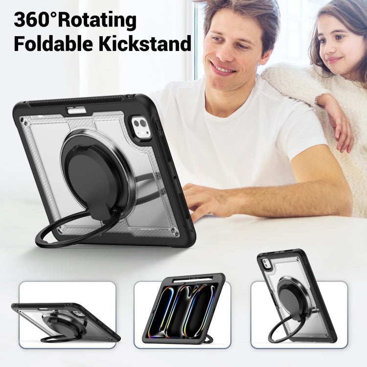 For iPad Pro 11 2025 / 2024 Honeycomb Hybrid Tablet Case with Handle Holder & Strap