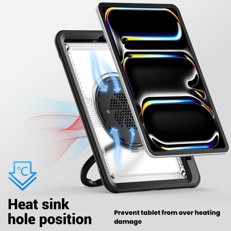 For iPad Pro 11 2025 / 2024 Honeycomb Hybrid Tablet Case with Handle Holder & Strap