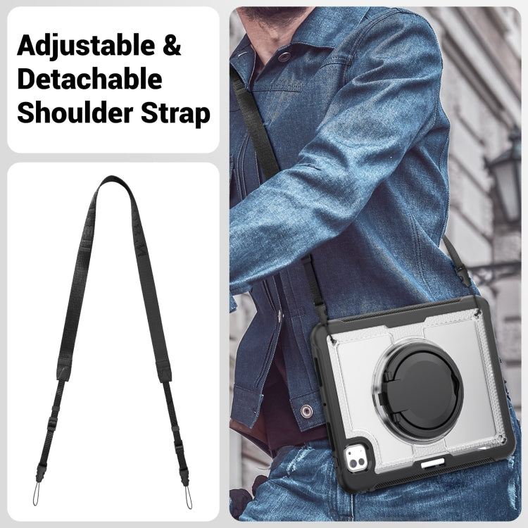 For iPad Pro 11 2025 / 2024 Honeycomb Hybrid Tablet Case with Handle Holder & Strap