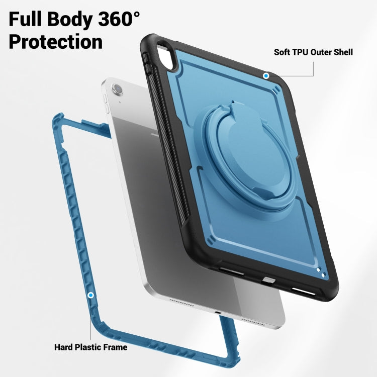 For iPad 2025 / 2022 Honeycomb Hybrid Tablet Case with Handle Holder & Strap