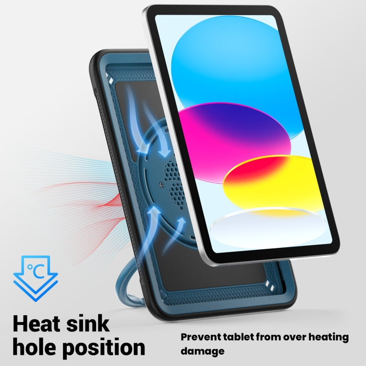 For iPad 2025 / 2022 Honeycomb Hybrid Tablet Case with Handle Holder & Strap
