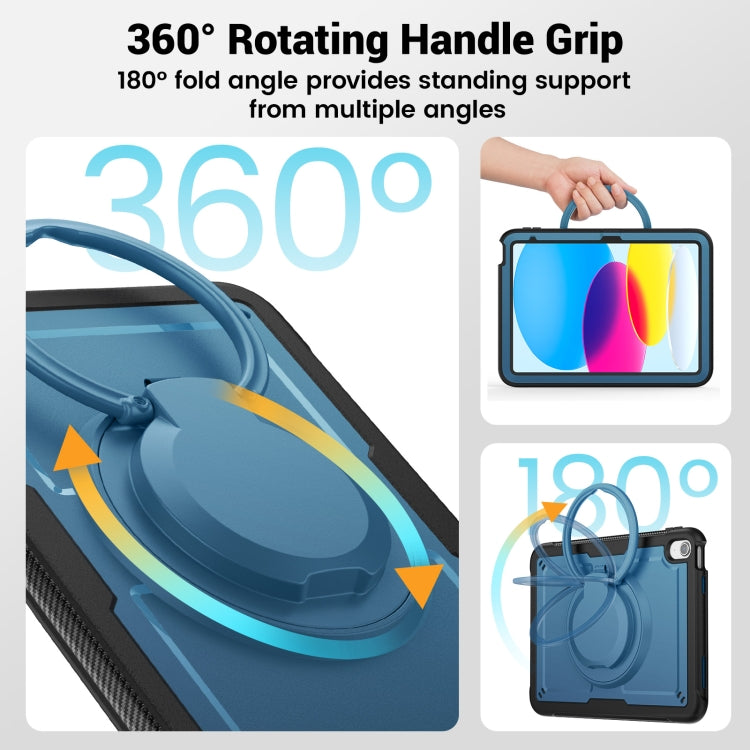 For iPad 2025 / 2022 Honeycomb Hybrid Tablet Case with Handle Holder & Strap