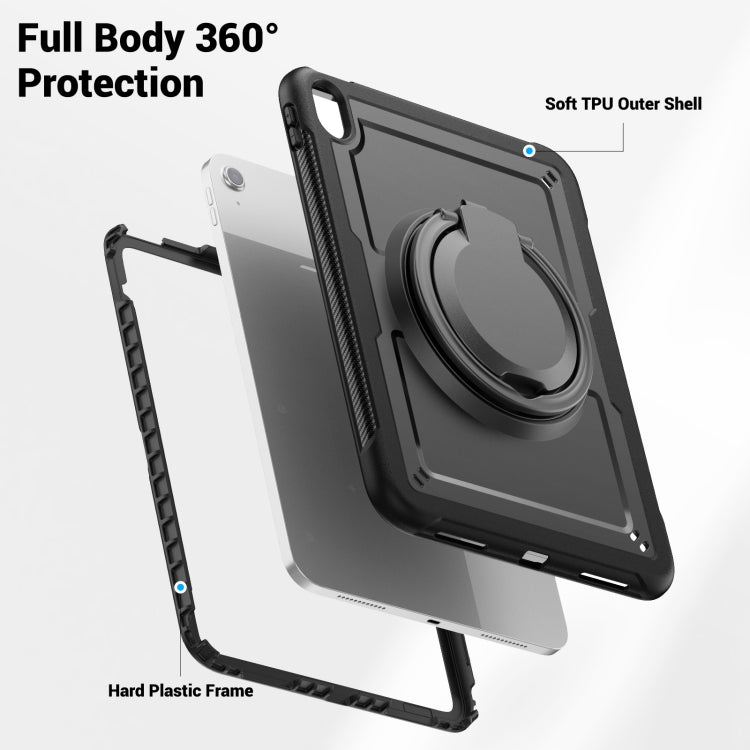For iPad 2025 / 2022 Honeycomb Hybrid Tablet Case with Handle Holder & Strap