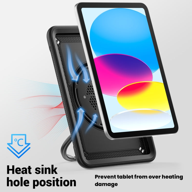 For iPad 2025 / 2022 Honeycomb Hybrid Tablet Case with Handle Holder & Strap