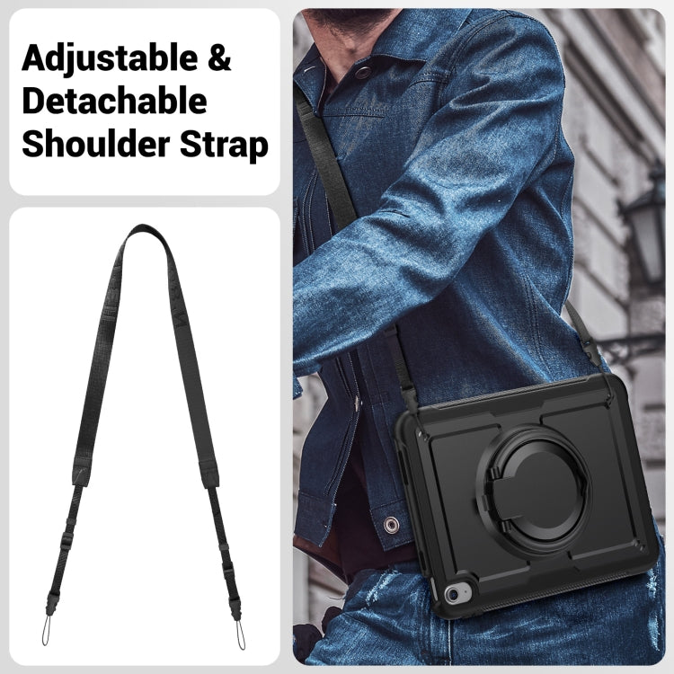 For iPad 2025 / 2022 Honeycomb Hybrid Tablet Case with Handle Holder & Strap