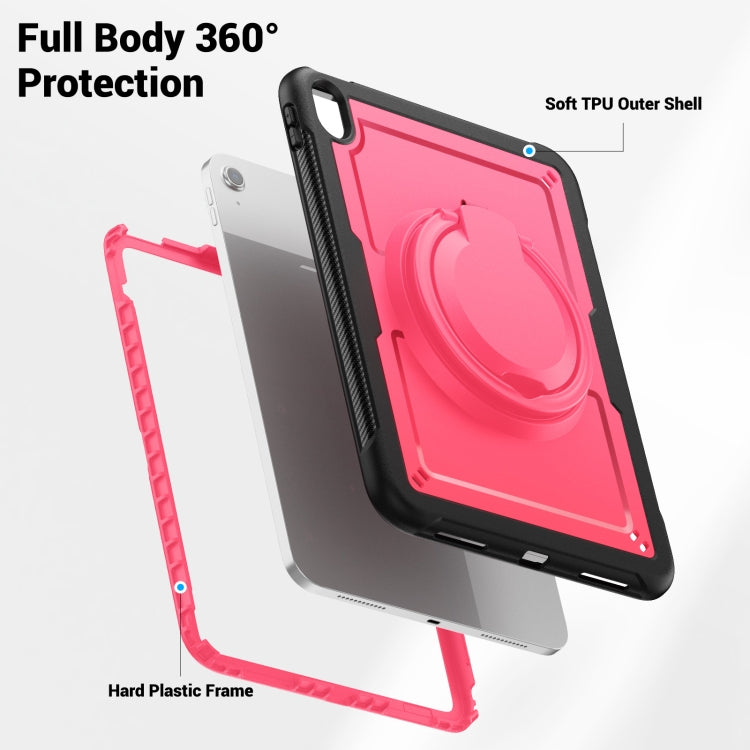 For iPad 2025 / 2022 Honeycomb Hybrid Tablet Case with Handle Holder & Strap