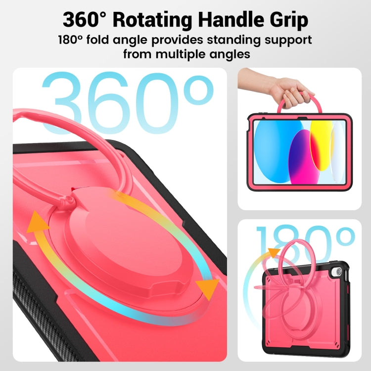 For iPad 2025 / 2022 Honeycomb Hybrid Tablet Case with Handle Holder & Strap