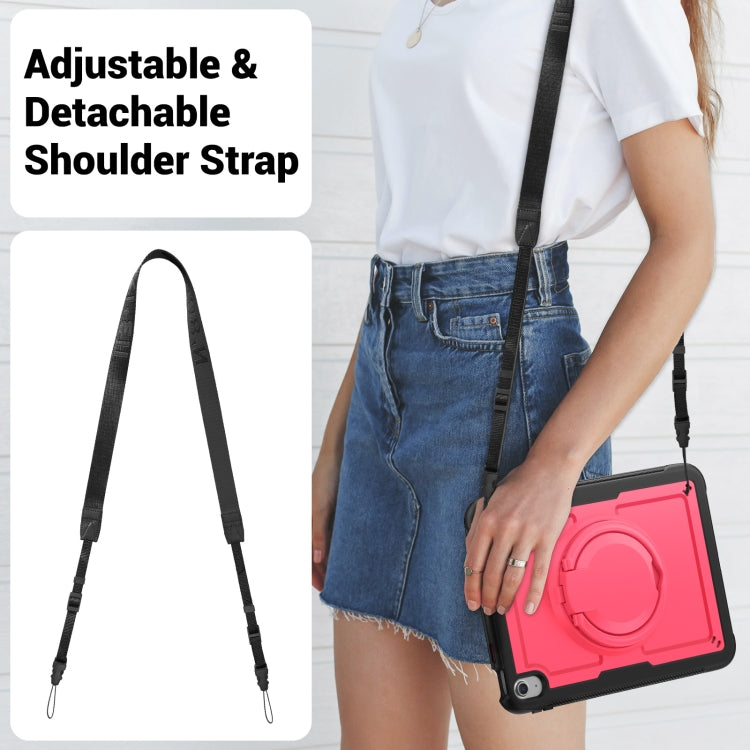 For iPad 2025 / 2022 Honeycomb Hybrid Tablet Case with Handle Holder & Strap