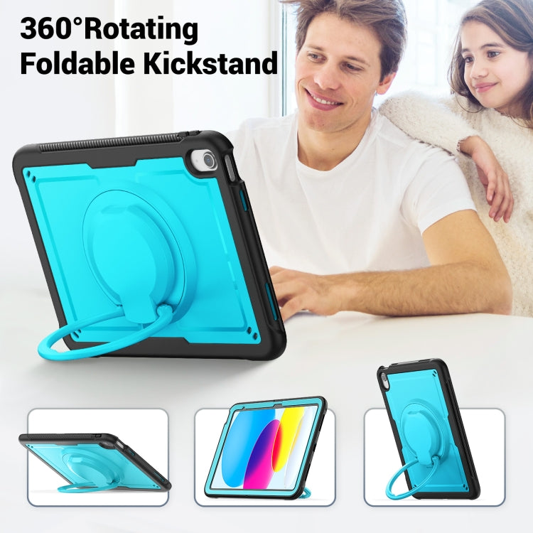 For iPad 2025 / 2022 Honeycomb Hybrid Tablet Case with Handle Holder & Strap