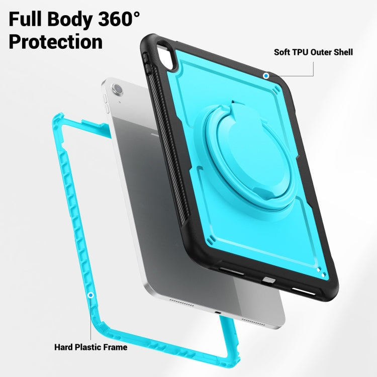 For iPad 2025 / 2022 Honeycomb Hybrid Tablet Case with Handle Holder & Strap