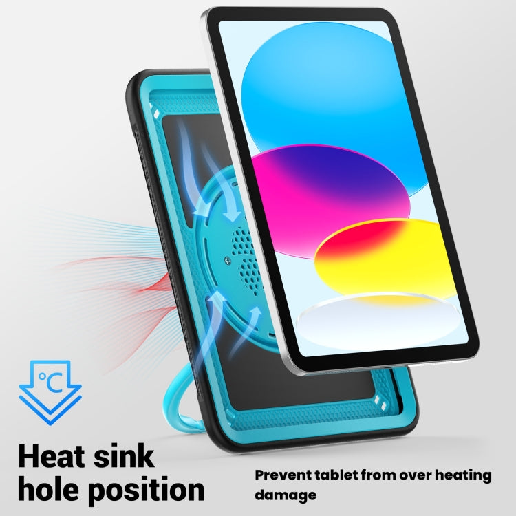 For iPad 2025 / 2022 Honeycomb Hybrid Tablet Case with Handle Holder & Strap