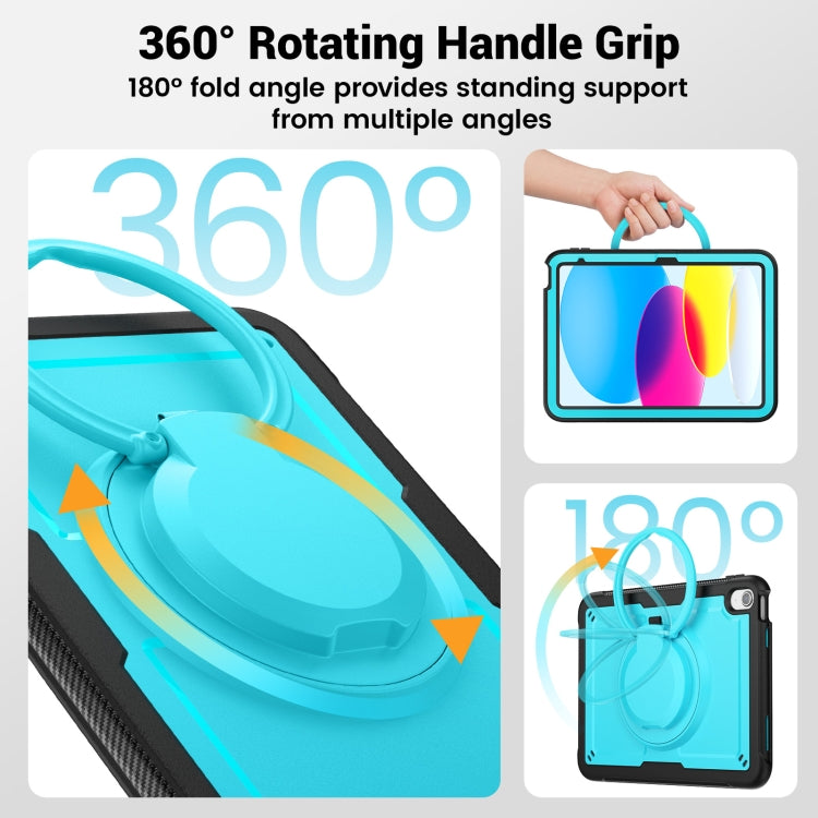 For iPad 2025 / 2022 Honeycomb Hybrid Tablet Case with Handle Holder & Strap