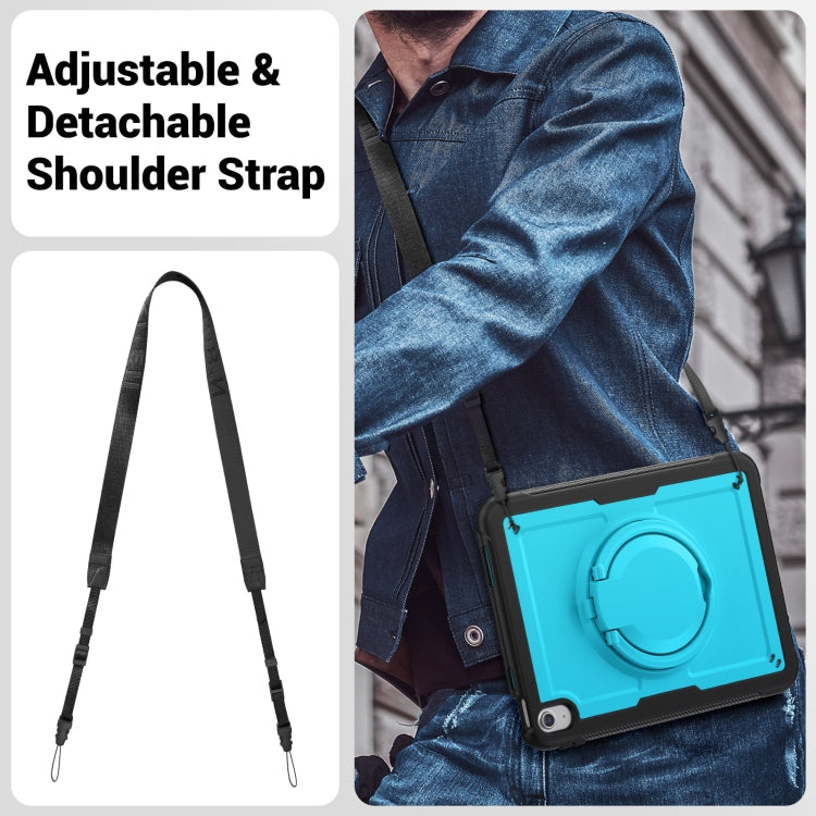 For iPad 2025 / 2022 Honeycomb Hybrid Tablet Case with Handle Holder & Strap