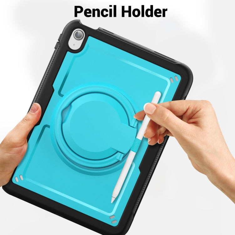 For iPad 2025 / 2022 Honeycomb Hybrid Tablet Case with Handle Holder & Strap