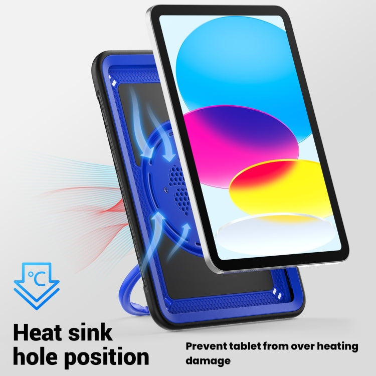 For iPad 2025 / 2022 Honeycomb Hybrid Tablet Case with Handle Holder & Strap