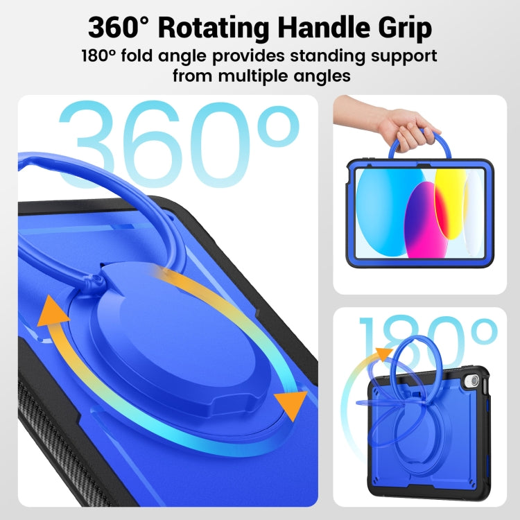 For iPad 2025 / 2022 Honeycomb Hybrid Tablet Case with Handle Holder & Strap