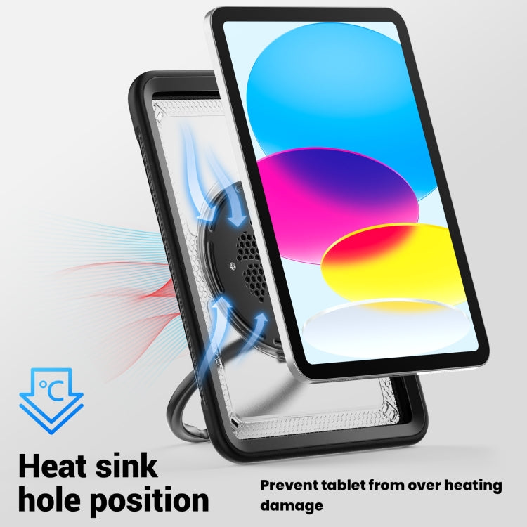 For iPad 2025 / 2022 Honeycomb Hybrid Tablet Case with Handle Holder & Strap