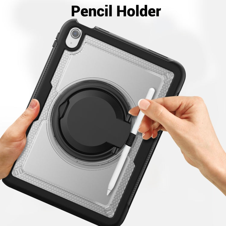 For iPad 2025 / 2022 Honeycomb Hybrid Tablet Case with Handle Holder & Strap