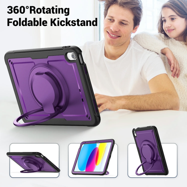 For iPad 2025 / 2022 Honeycomb Hybrid Tablet Case with Handle Holder & Strap