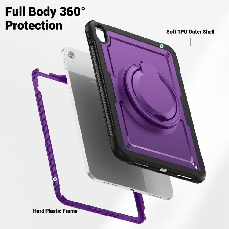 For iPad 2025 / 2022 Honeycomb Hybrid Tablet Case with Handle Holder & Strap