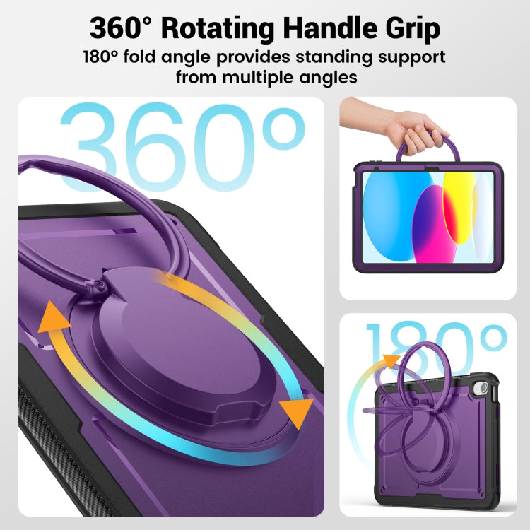 For iPad 2025 / 2022 Honeycomb Hybrid Tablet Case with Handle Holder & Strap