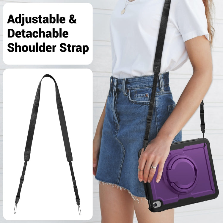 For iPad 2025 / 2022 Honeycomb Hybrid Tablet Case with Handle Holder & Strap