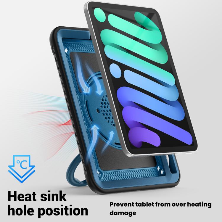 For iPad mini 2024 / mini 6 Honeycomb Hybrid Tablet Case with Handle Holder & Strap