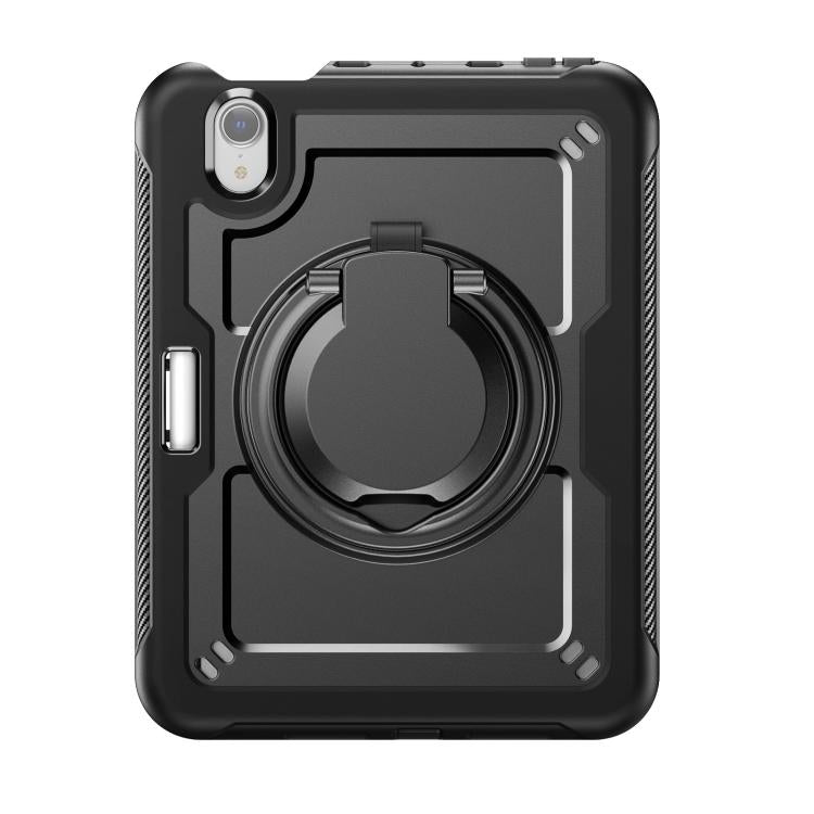 For iPad mini 2024 / mini 6 Honeycomb Hybrid Tablet Case with Handle Holder & Strap