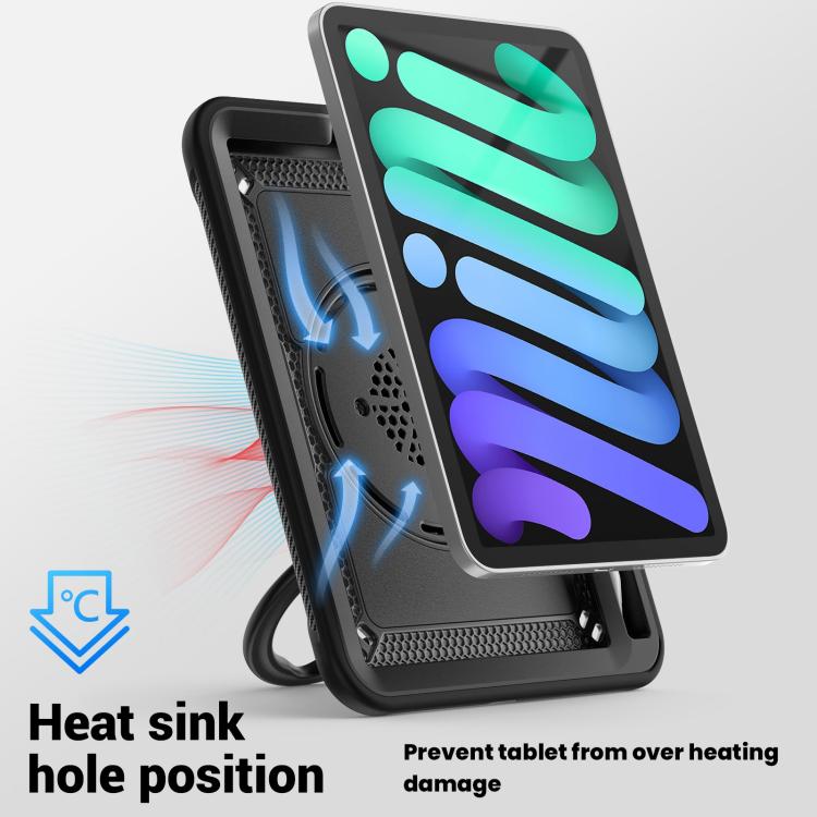 For iPad mini 2024 / mini 6 Honeycomb Hybrid Tablet Case with Handle Holder & Strap