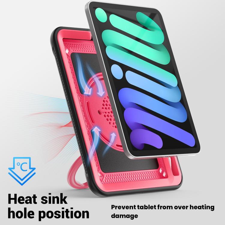 For iPad mini 2024 / mini 6 Honeycomb Hybrid Tablet Case with Handle Holder & Strap