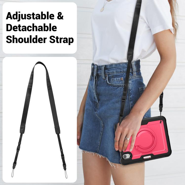 For iPad mini 2024 / mini 6 Honeycomb Hybrid Tablet Case with Handle Holder & Strap