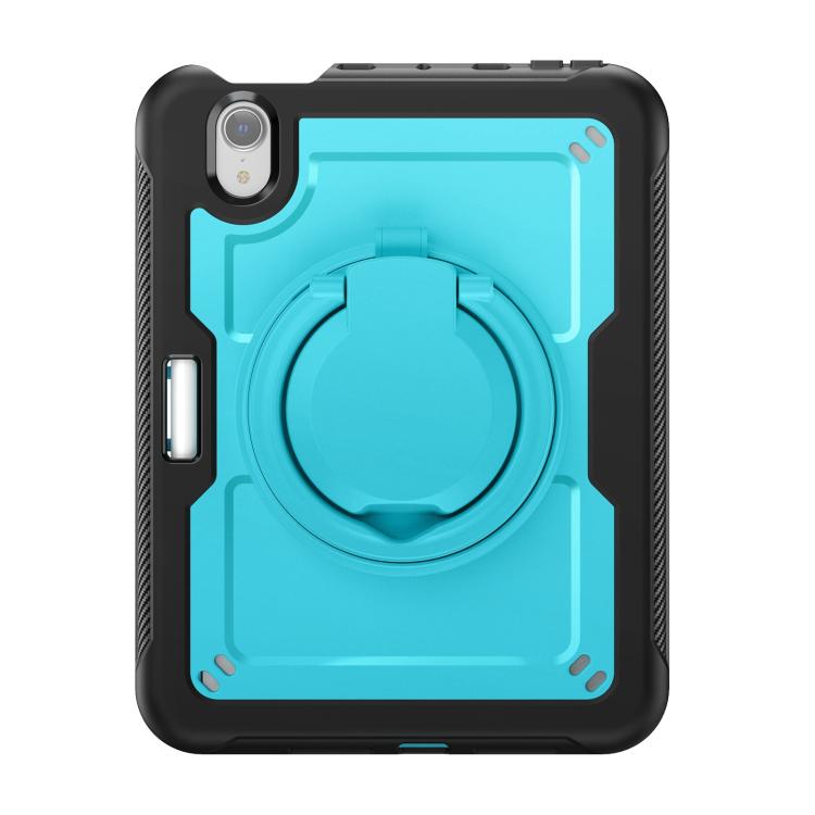For iPad mini 2024 / mini 6 Honeycomb Hybrid Tablet Case with Handle Holder & Strap