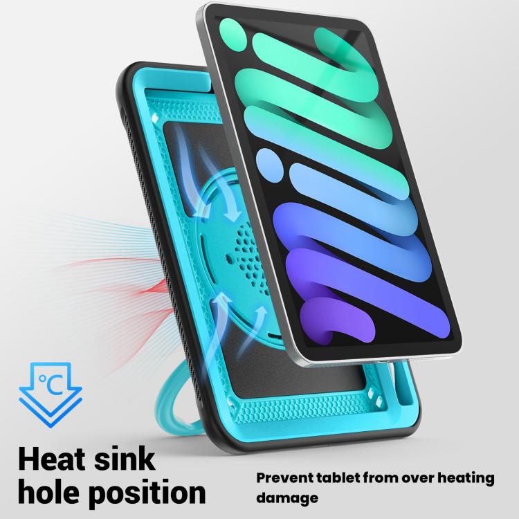 For iPad mini 2024 / mini 6 Honeycomb Hybrid Tablet Case with Handle Holder & Strap