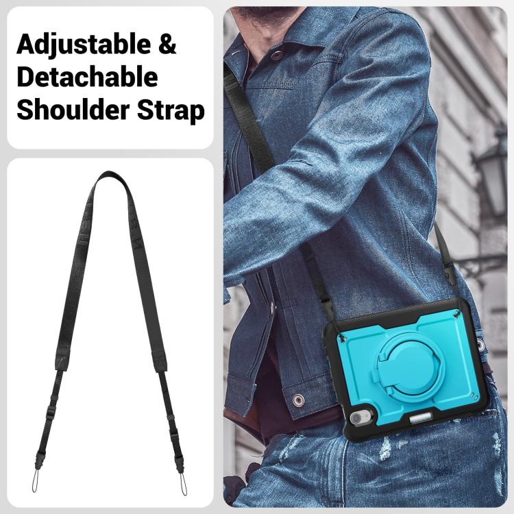 For iPad mini 2024 / mini 6 Honeycomb Hybrid Tablet Case with Handle Holder & Strap