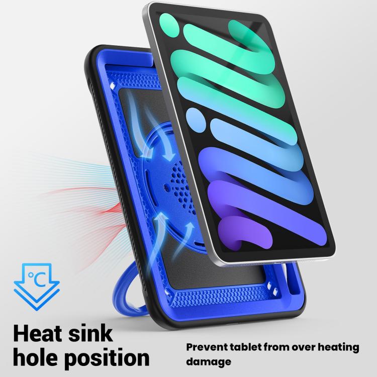 For iPad mini 2024 / mini 6 Honeycomb Hybrid Tablet Case with Handle Holder & Strap