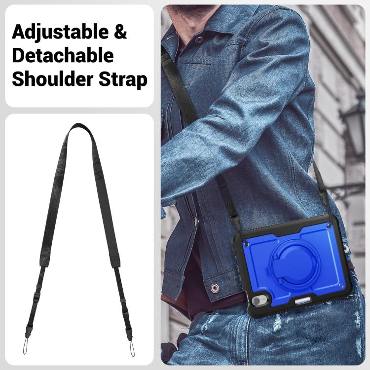 For iPad mini 2024 / mini 6 Honeycomb Hybrid Tablet Case with Handle Holder & Strap