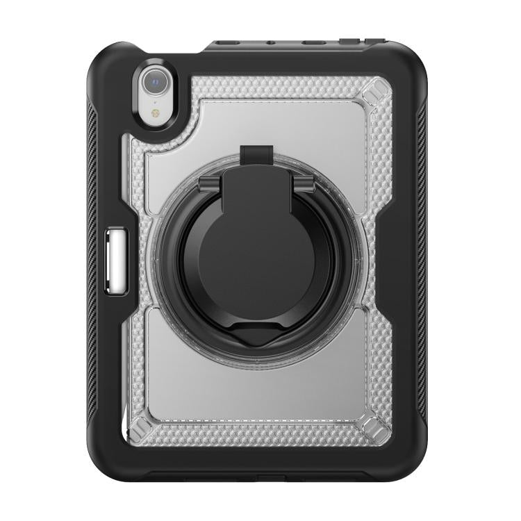 For iPad mini 2024 / mini 6 Honeycomb Hybrid Tablet Case with Handle Holder & Strap
